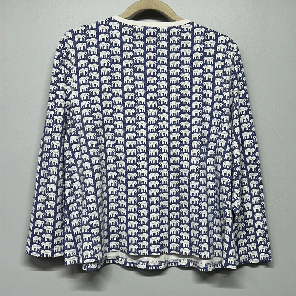 Roller Rabbit Hathi Elephant Print Pajama Top Size Large - Picture 4 of 4